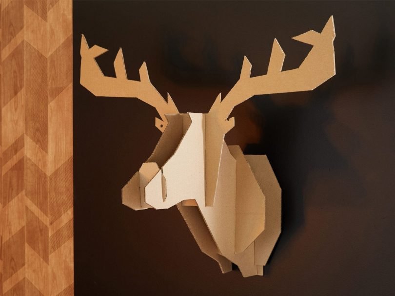 tête de cerf en carton