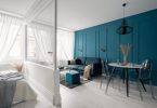 La décoration en bleu canard